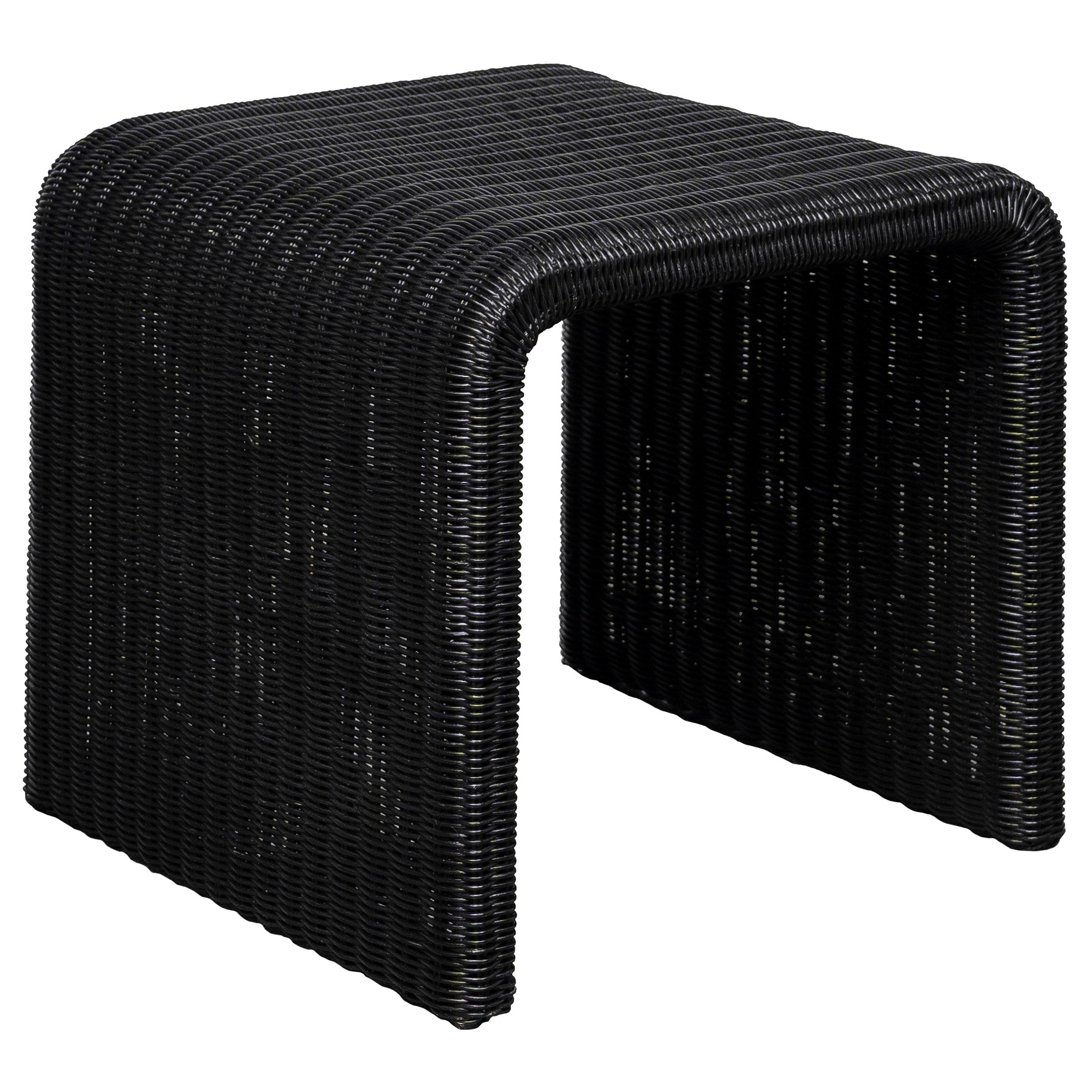 Coaster Furniture Cahya 708517 Woven Rattan Square End Table - Black IMAGE 1